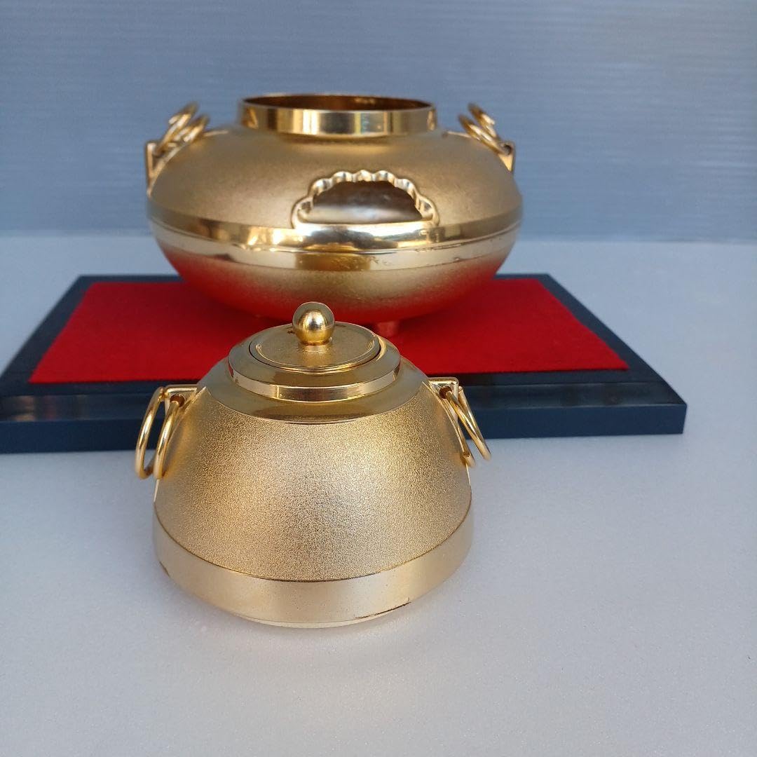 Amazon.co.jp: 吉祥開運 黄金茶釜 置物 メッキ仕様 縁起物 : ホーム